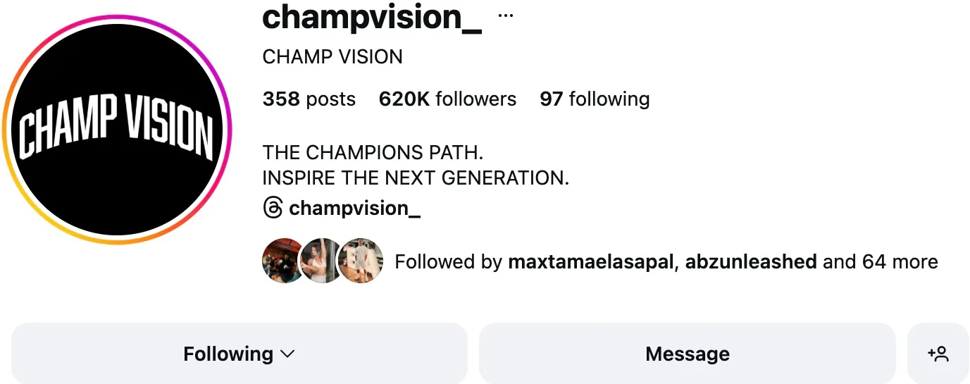 Champ Vision results
